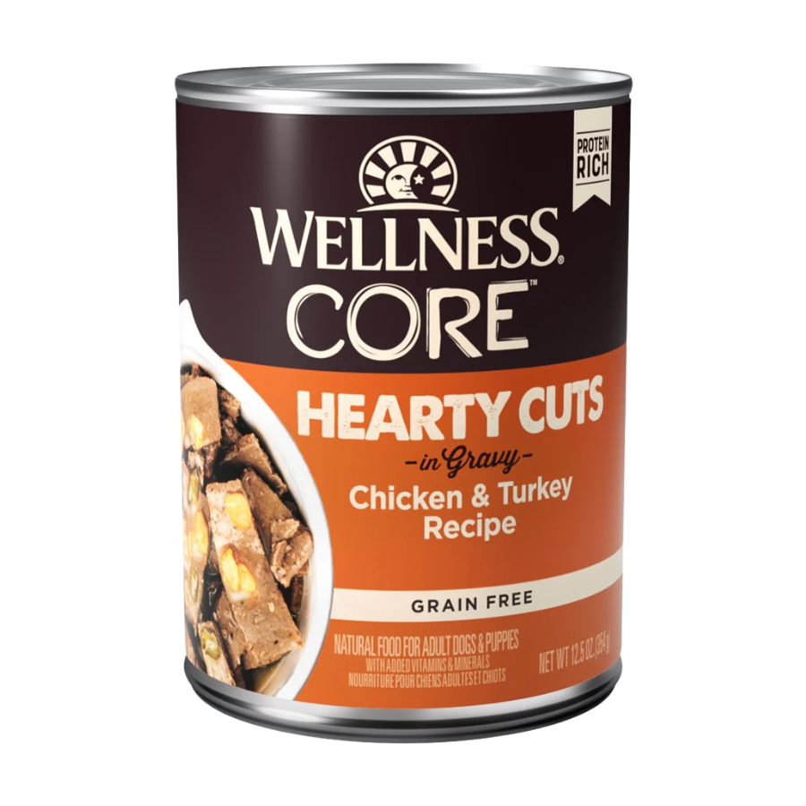 Wellness CORE Hearty Cuts Grain-Free Canned Dog Food 354g | Chunky Wet Dog Food