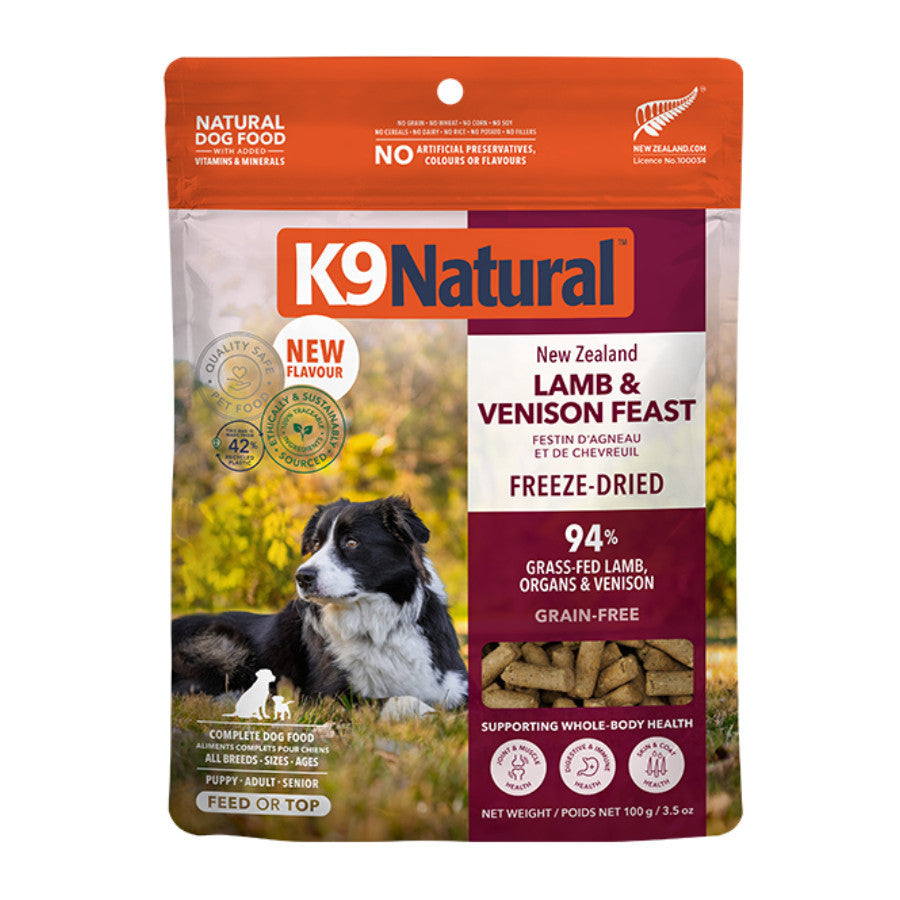 K9 Natural Freeze-Dried Dog Food | Grain Free High Meat | Lamb, Beef & Chicken