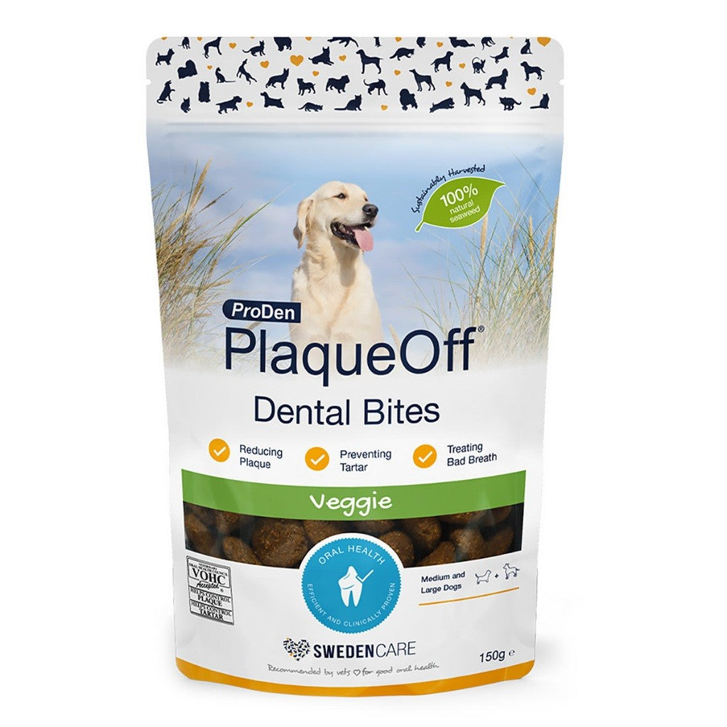 Proden Plaque Off Dental Bites for Dogs - Veggie | Small Dog | Large Dod