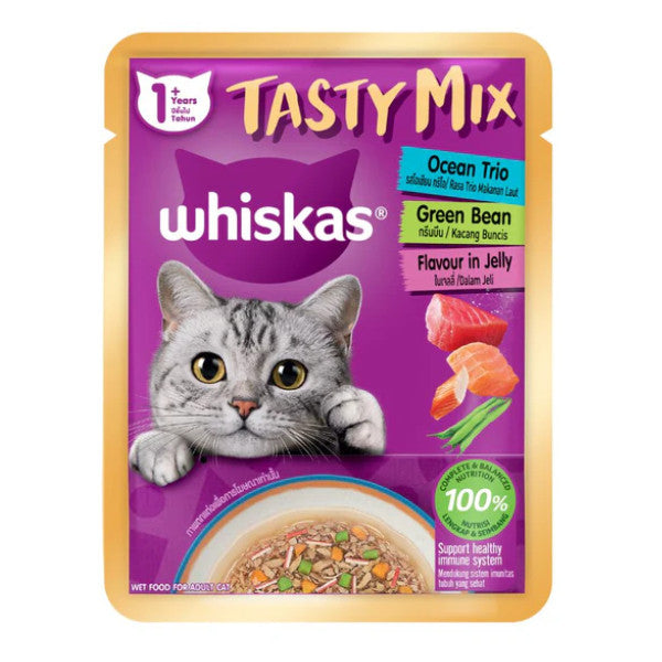 Whiskas Cat Pouch 80g | Senior Kitten | Adult | Junior | Senior | Tasty Mix | Mackerel Tuna Chicken Salmon