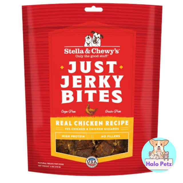 Stella & Chewy's Just Jerky Bites Dog Treats 6oz | Single Ingredient Freeze-Dried Raw