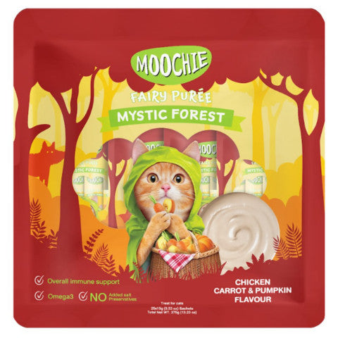 Moochie Cat Fairy Purée Cat Treats 25pcs | Tuna, Bonito, Salmon, Truffle, Goat Milk, Katsuobushi