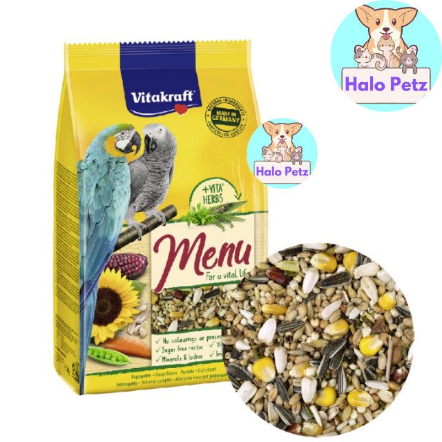 Vitakraft Menu Bird Food 1kg | Budgie | Lovebird, Cockatiel | Canary | Parrot