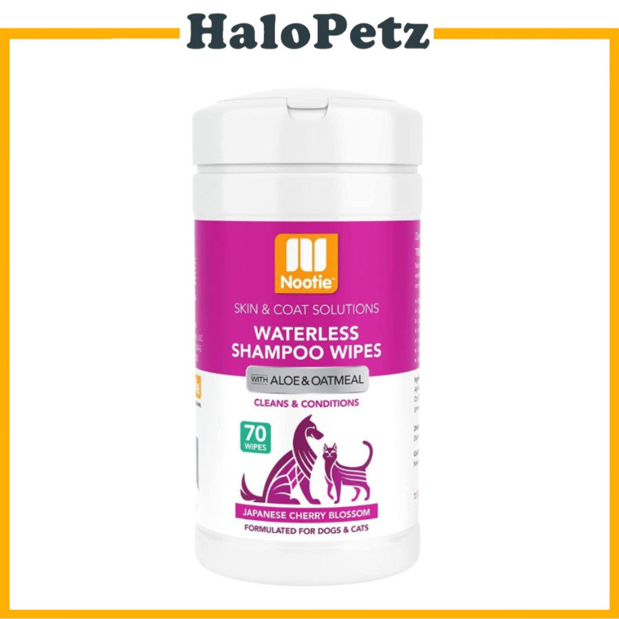 Nootie Waterless Shampoo Wipes 70cts Dog & Cat