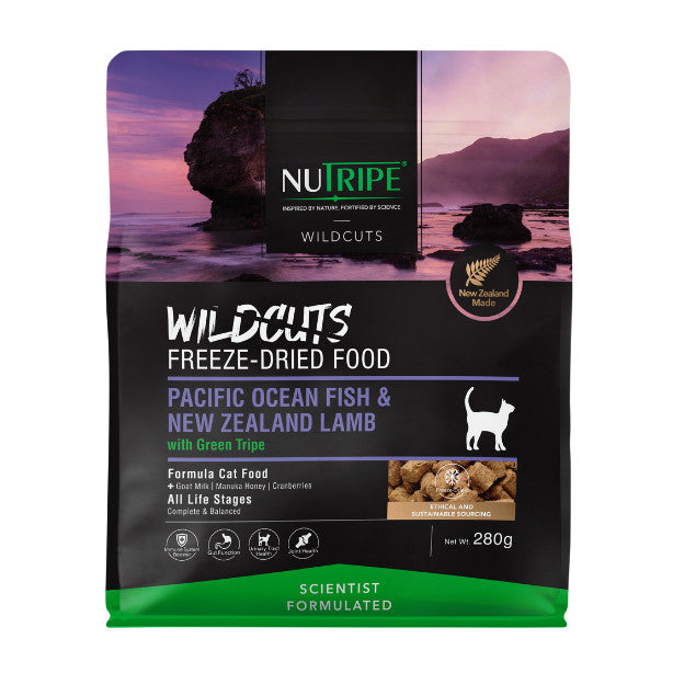 Nutripe Cat WildCuts Freeze-Dried Cat Food with Green Tripe Formula 280g
