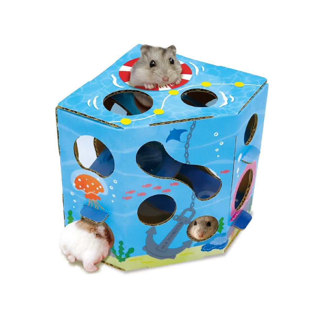Mini Animan Cardboard Playland for Hamsters | Sea | Forest