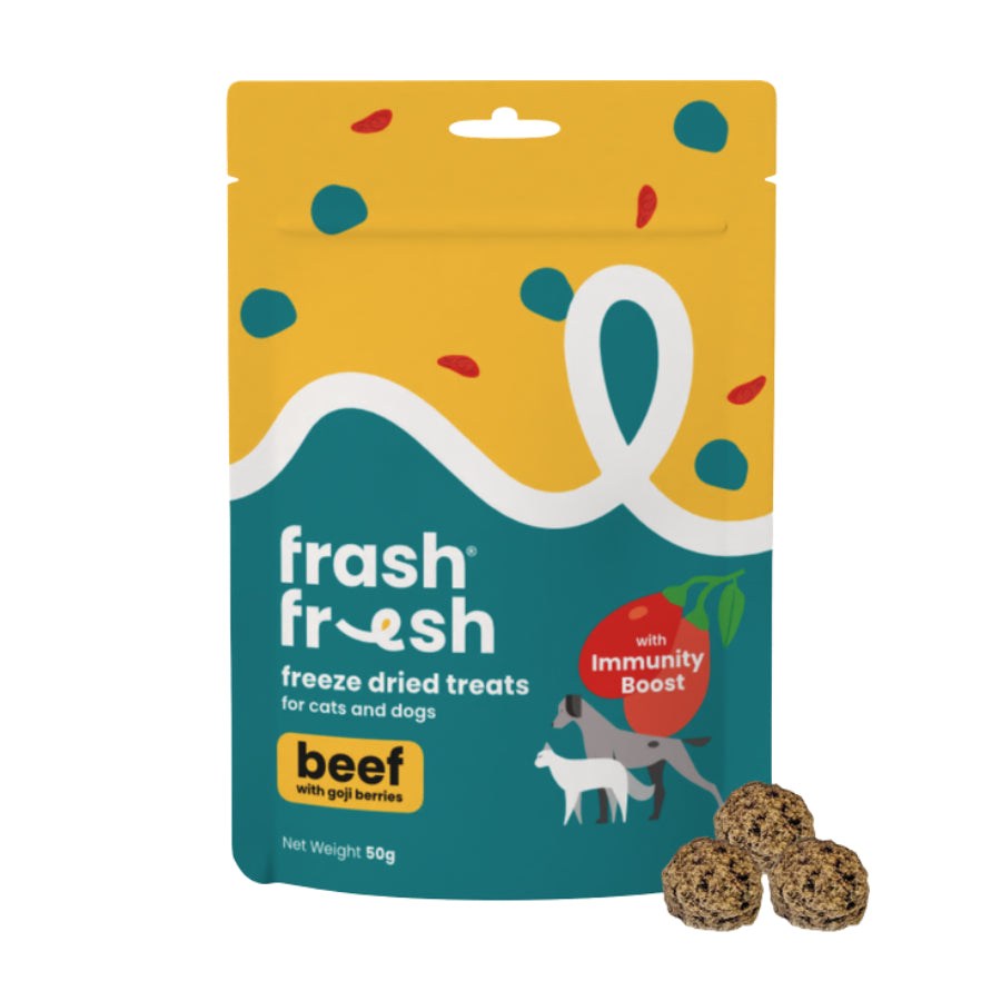 frashfresh Freeze Dried Dog & Cat Treats with Antioxidants and Immunity Boost - Beef | Chicken | Kangaroo | Pork