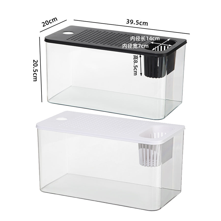 PET Transparent Fish Tank Aquarium with Cover