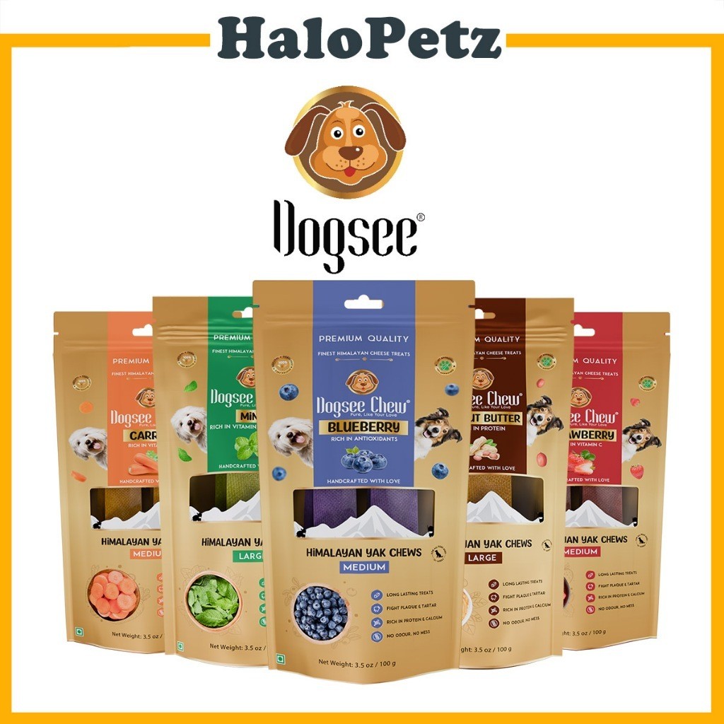 Dogsee Himalayan Yak Cheese Dental Chew | Peanut Butter | Blueberry | Mint | Dog