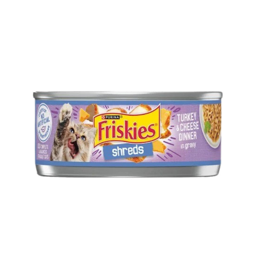 Purina Friskies Wet Canned Food for Adult Cats 156g - Pate Salmon | Prime Filets Chicken | Shreds Turkey & Cheese