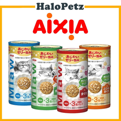 [Upsized!] Aixia Miaw Miaw Cat Can 160gx3 | Tuna | Whitebait