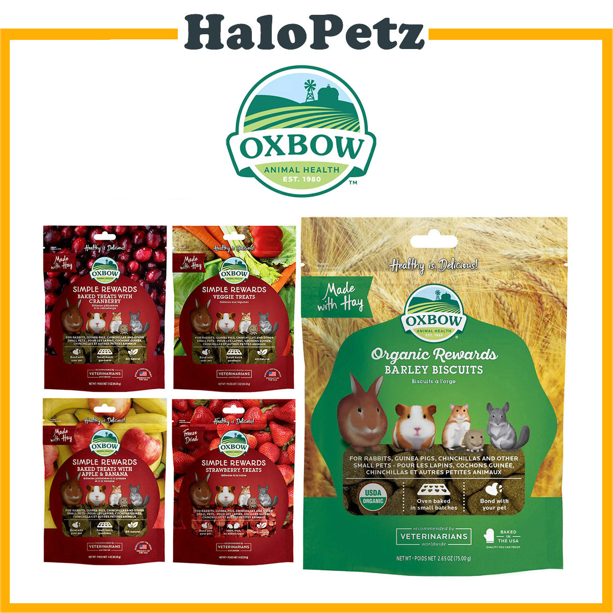 Oxbow Simple Rewards Treats (Rabbits, Guinea Pigs, Chinchilla) Baked Apple, banana
