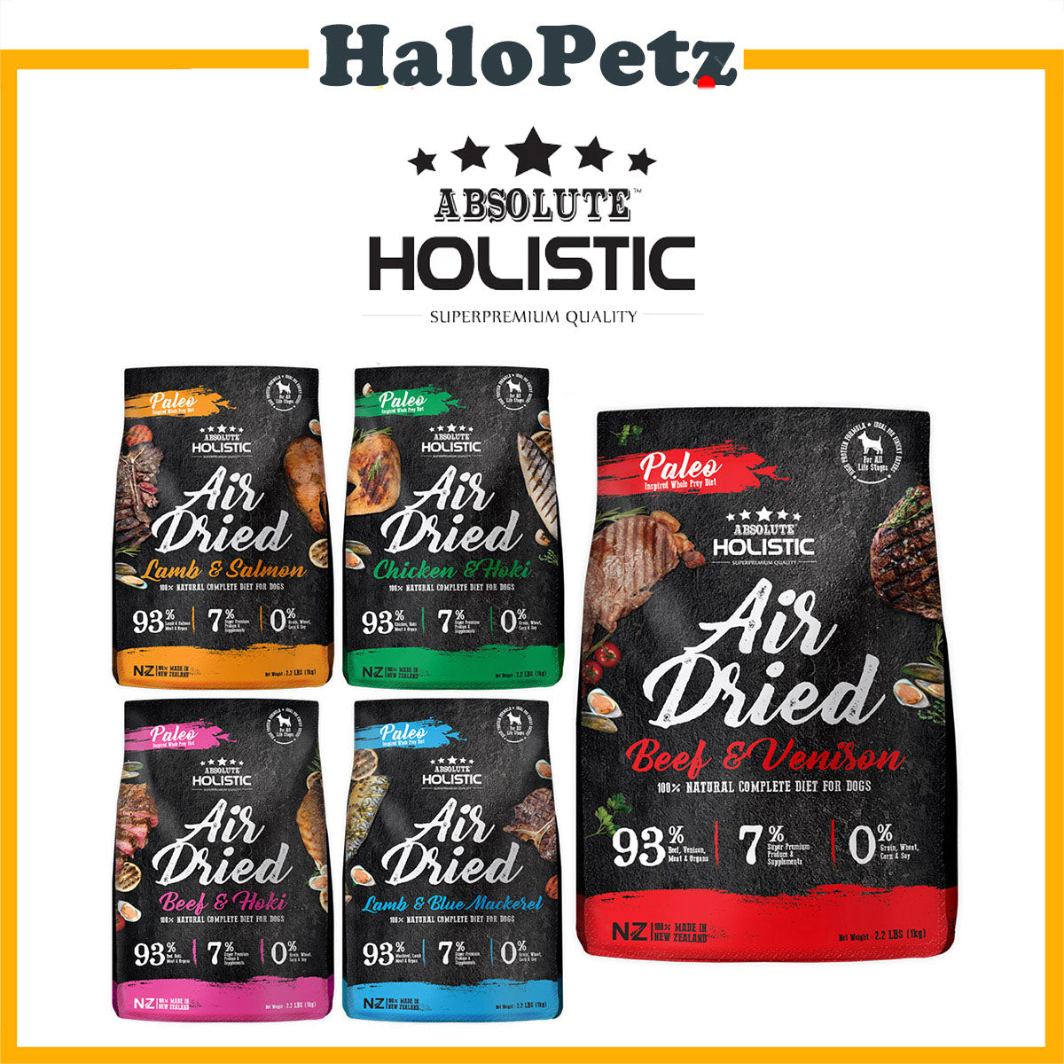 Absolute Holistic Air Dried Dog Food 1kg | Grain-Free Premium Dog Food Singapore