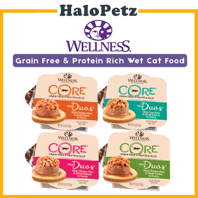 Wellness CORE Divine Duos Grain-Free Wet Cat Food 2.8oz | Pâté + Topper in One
