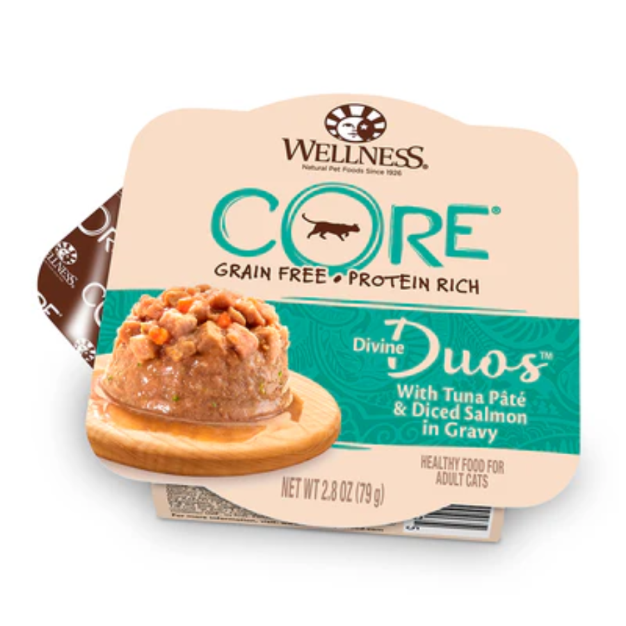 Wellness CORE Divine Duos Grain-Free Wet Cat Food 2.8oz | Pâté + Topper in One