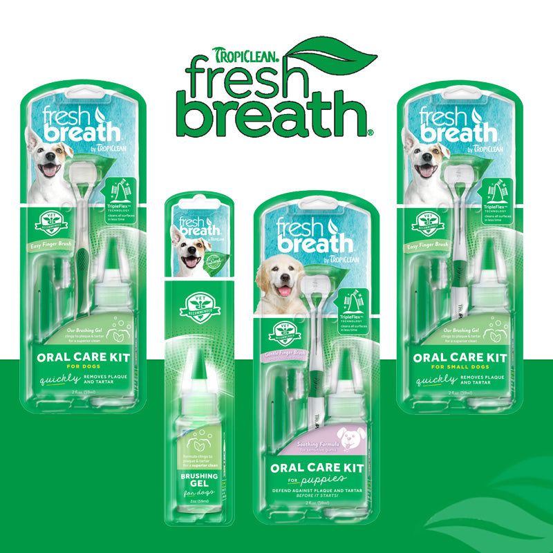 Tropiclean Fresh Breath Dental Brushing Kit & Gel for Dog