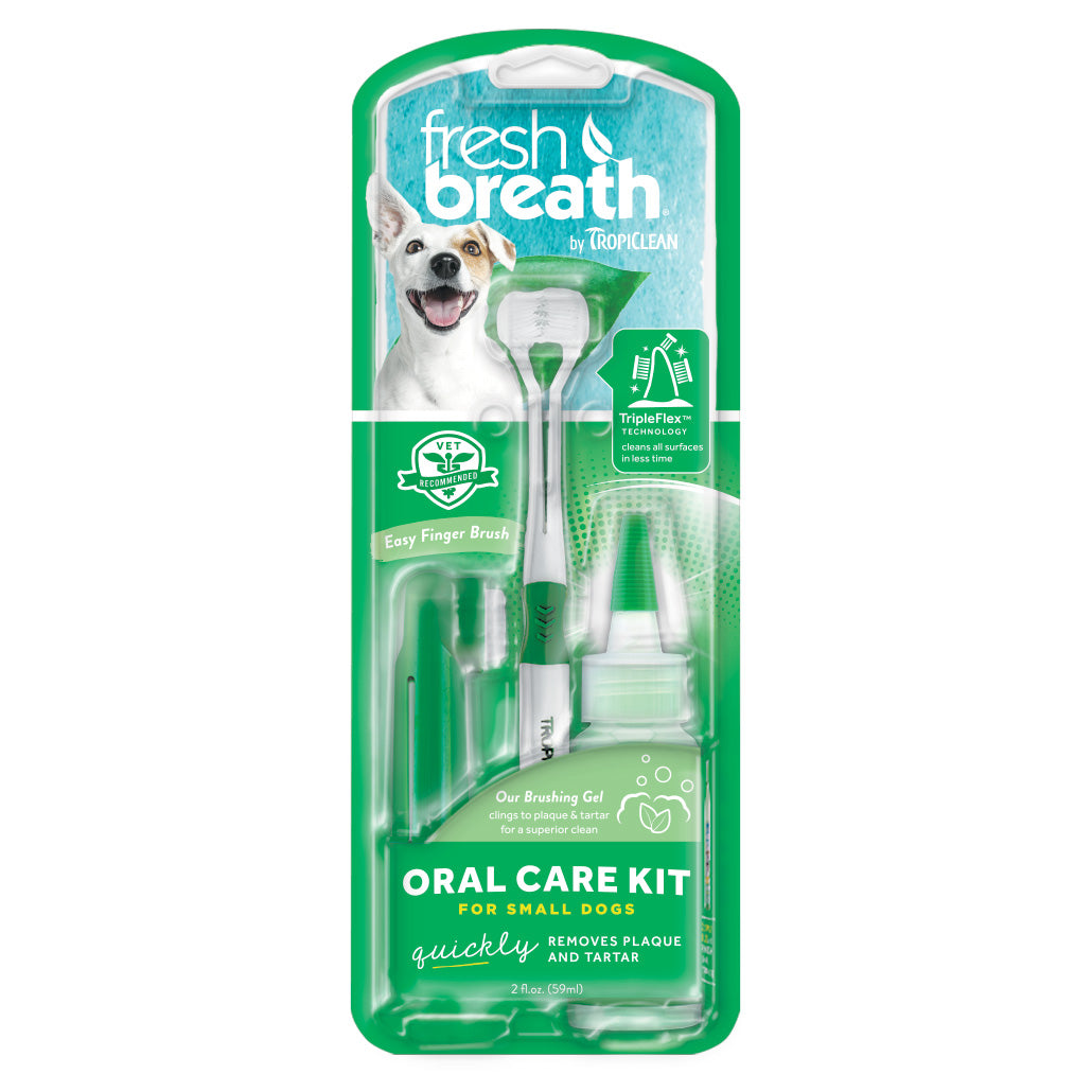 Tropiclean Fresh Breath Dental Brushing Kit & Gel for Dog