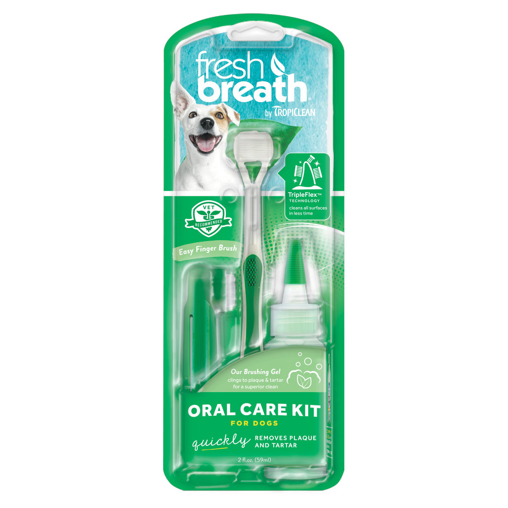 Tropiclean Fresh Breath Dental Brushing Kit & Gel for Dog