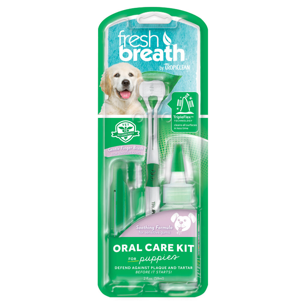 Tropiclean Fresh Breath Dental Brushing Kit & Gel for Dog