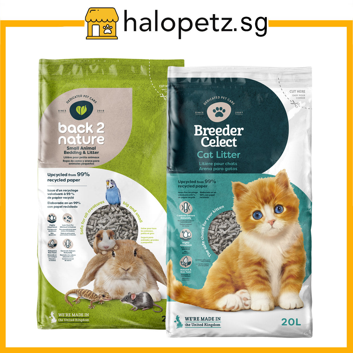 Breeder Celect / Back-2-Nature Litter -Cats, Small Animal Bedding