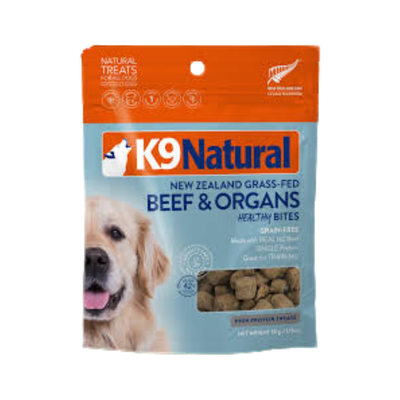 K9 Natural Freezed /Air Dried Treats - Healthy Bites Chicken, Lamb, Beef, Lungs, Green Mussels