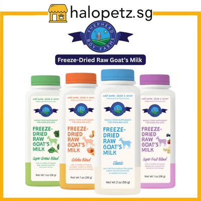 Shepherd Boy Farms Freeze Dried Raw Goat Milk for Dogs and Cats | Pet Milk | Classic Blend | Golden | Super Fruit | Green