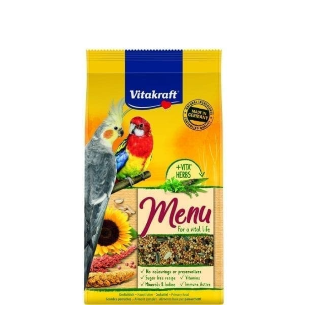 Vitakraft Menu Bird Food 1kg  | Budgie | Lovebird, Cockatiel | Canary | Parrot