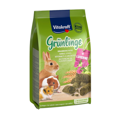 Vitakraft Small Animals Nibble Sticks 50g | Alfalfa, McCorn, Mini Carotties