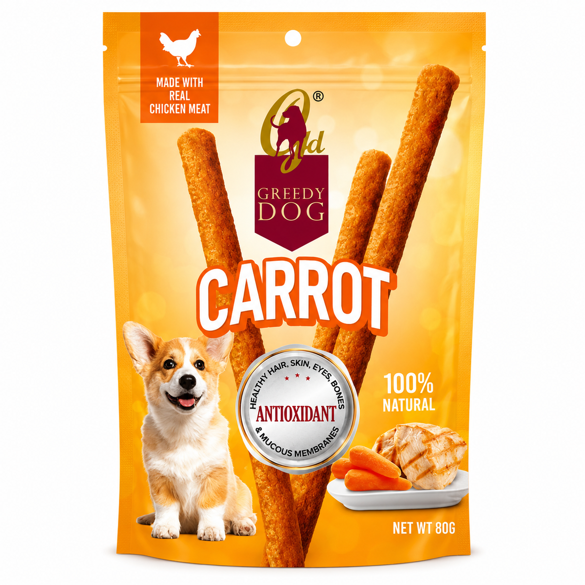 Greedy Dog Treats 80g - Metabolism, Skin & Coat, Digestion, Healthy Teeth and Bones