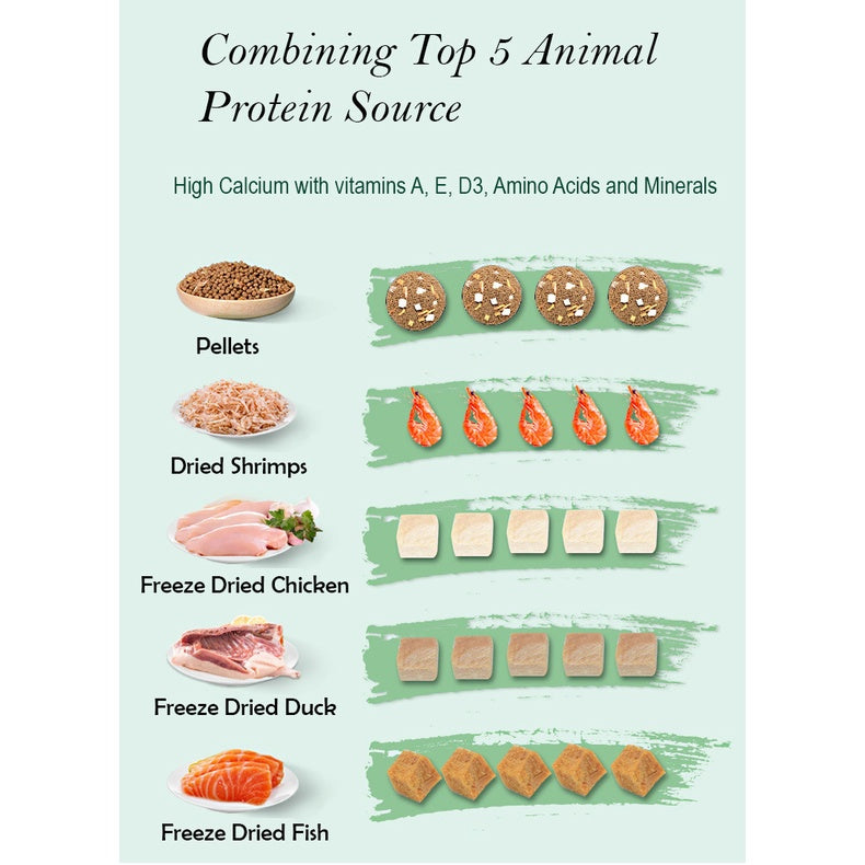 YEE Turtle Food High Calcium Terrapin Food for Tortoise and Turtles