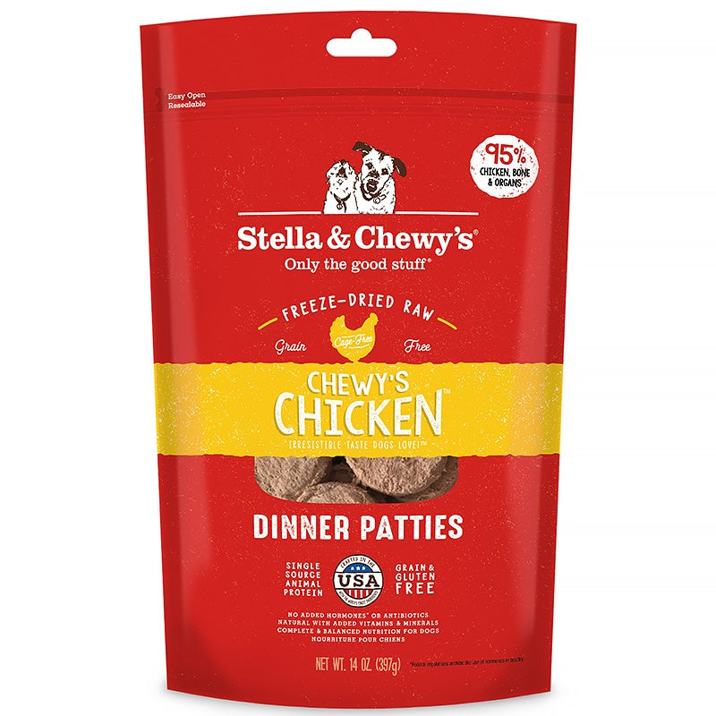 Stella & Chewy's Freeze-Dried Raw Dinner Patties Dog Food 14oz | Grain-Free Raw Nutrition