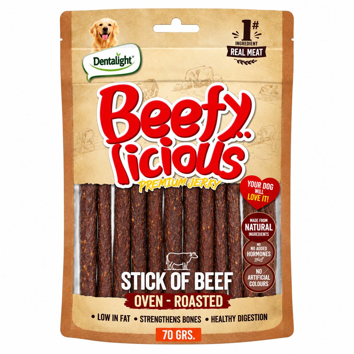 Dentalight Dog Treats 70g Jerky | Chicken Duck Salmon Rawhide Sweet Potato