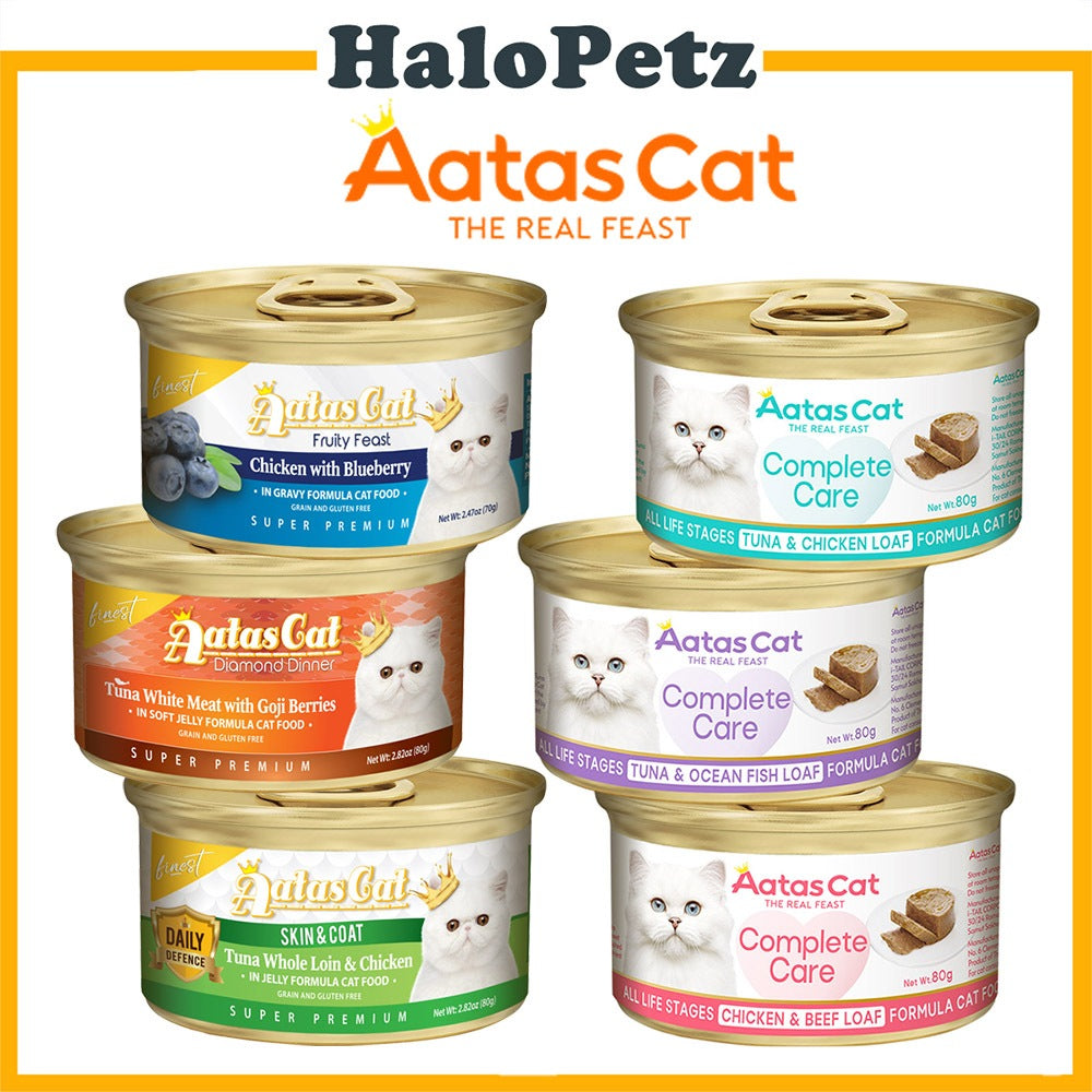 Aatas Cat Finest Wet Cat Food 70g- Daily Defence, Fruity Feast Chicken, Diamond Dinner Tuna