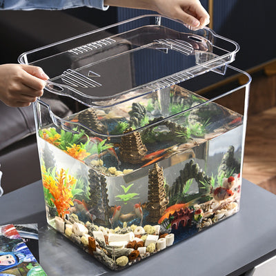 PET Transparent Fish Tank Aquarium with Cover