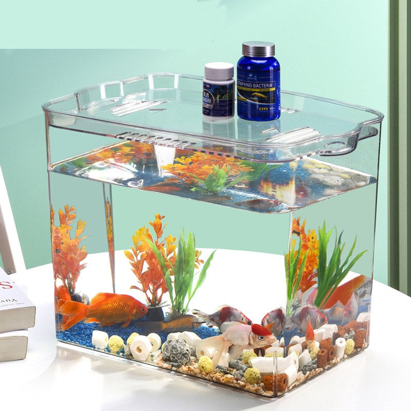 PET Transparent Fish Tank Aquarium with Cover