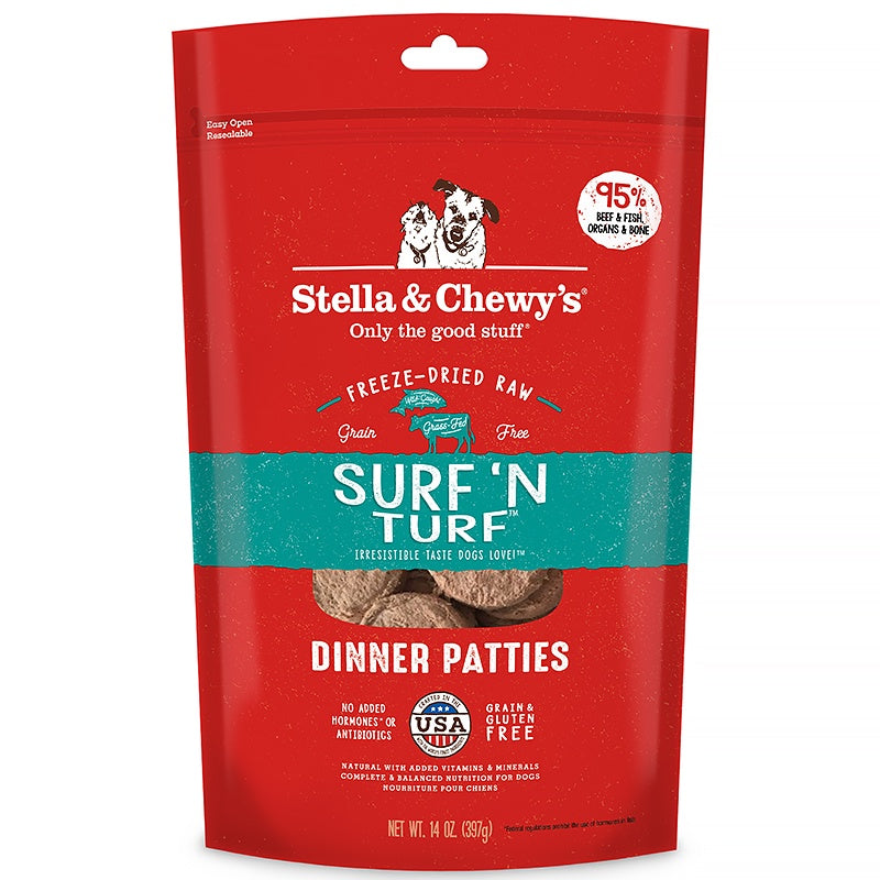 Stella & Chewy's Freeze-Dried Raw Dinner Patties Dog Food 14oz | Grain-Free Raw Nutrition