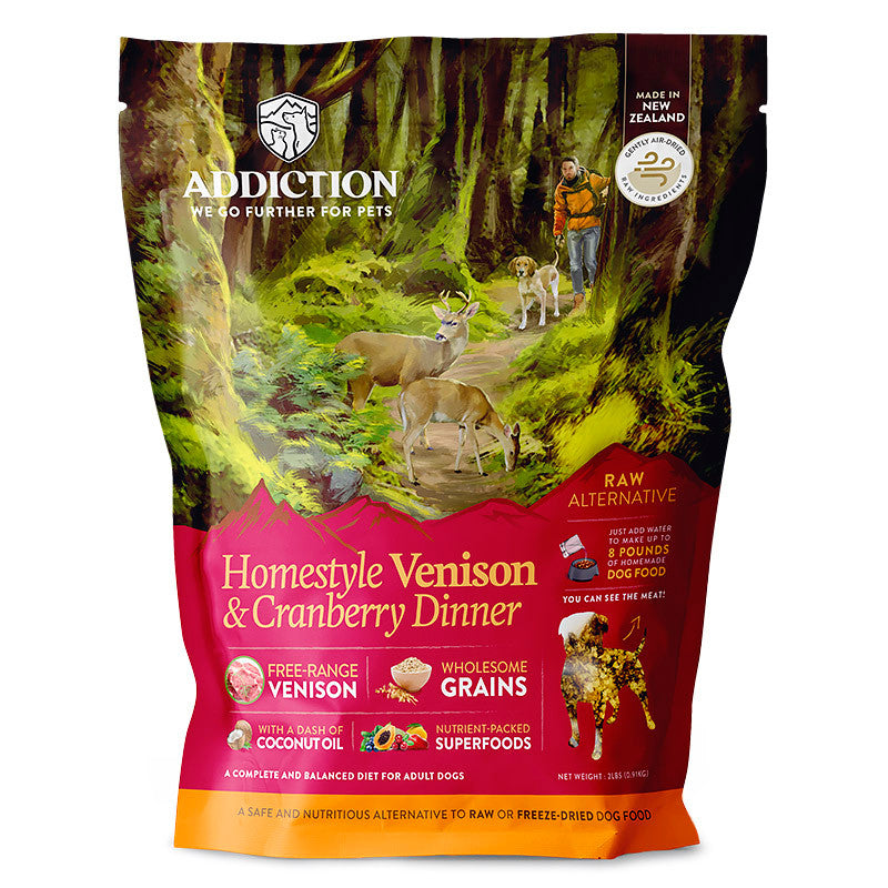 Addiction Raw Alternative Air Dried Dog Food 2lbs | Grain-Free Novel Protein