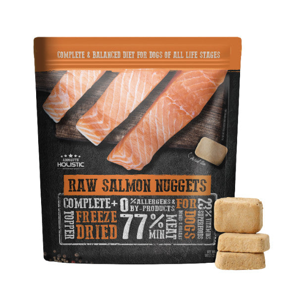 Absolute Holistic Freeze Dried Raw Nuggets Dog Food 14oz | Lamb Beef Salmon Pork Duck