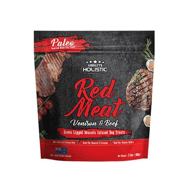 Absolute Holistic Air Dried Red Meat Dog Treats 100g | Grain-Free Natural Treats