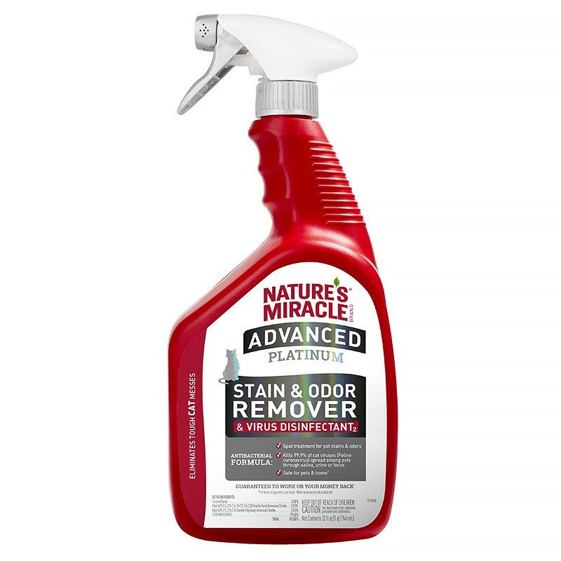 Nature's Miracle Advanced Platinum Cat Stain and Odor Remover & Virus Disinfectant - Cat 32oz