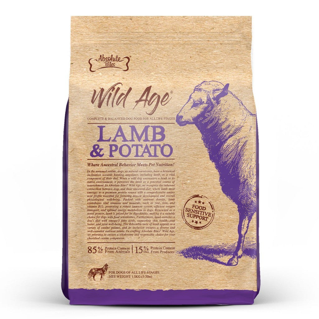 Absolute Holistic Grain-Free Kibbles for Dogs 22lbs | Duck Pork Lamb Salmon