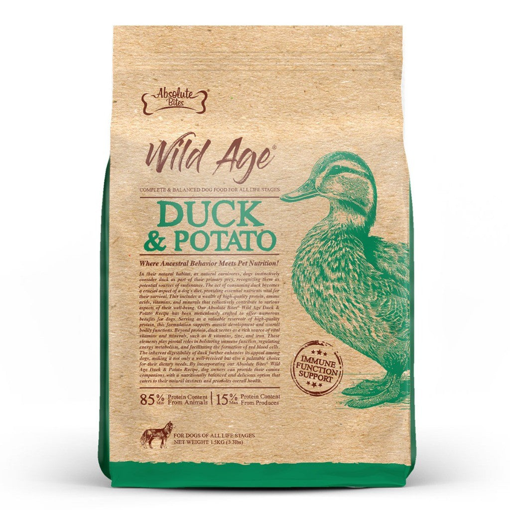 Absolute Holistic Grain-Free Kibbles for Dogs 22lbs | Duck Pork Lamb Salmon