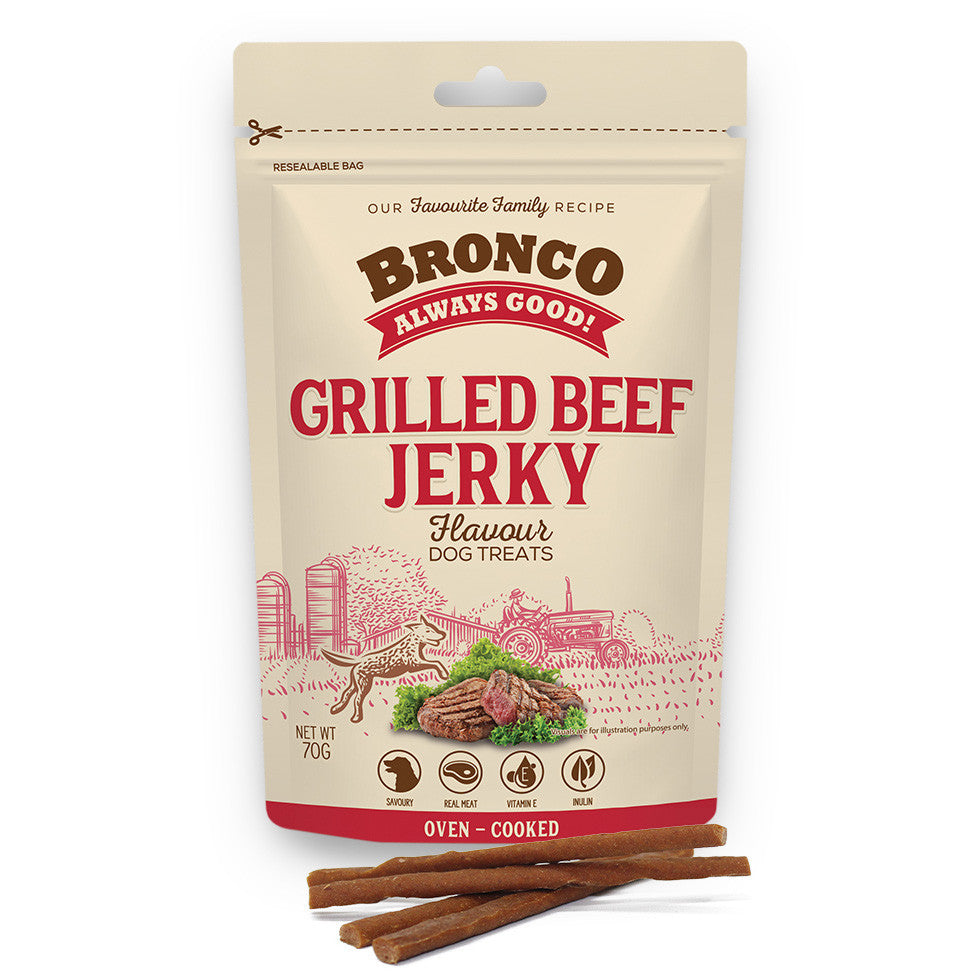 Bronco Jerky Dog Treats 70g