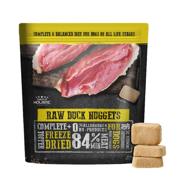 Absolute Holistic Freeze Dried Raw Nuggets Dog Food 14oz | Lamb Beef Salmon Pork Duck