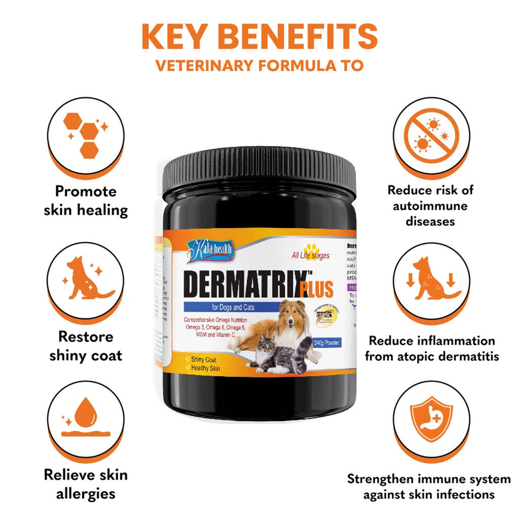 Kala Health Dermatrix Plus Powder Pet Supplements 240g