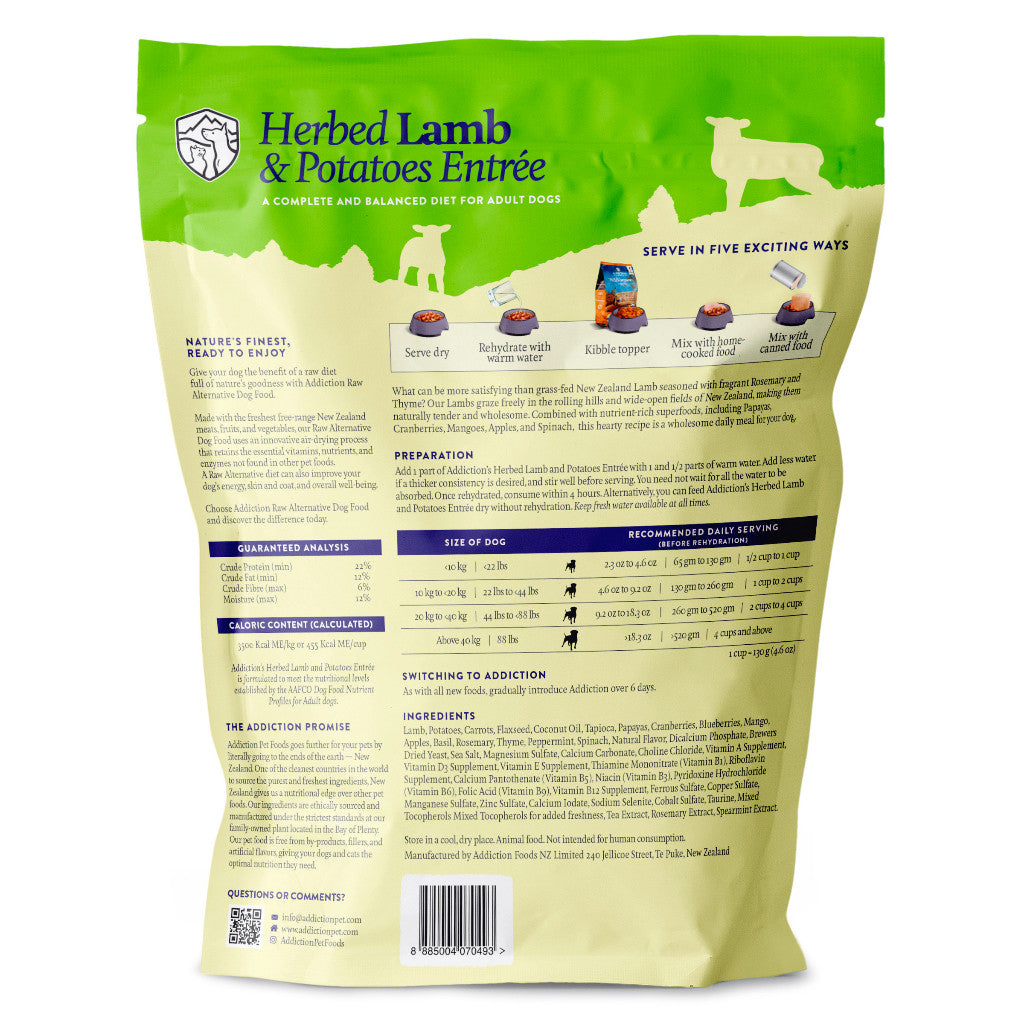 Addiction Raw Alternative Air Dried Dog Food 2lbs | Grain-Free Novel Protein