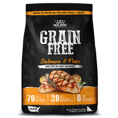 Absolute Holistic Grain-Free Kibbles for Dogs 22lbs | Duck Pork Lamb Salmon