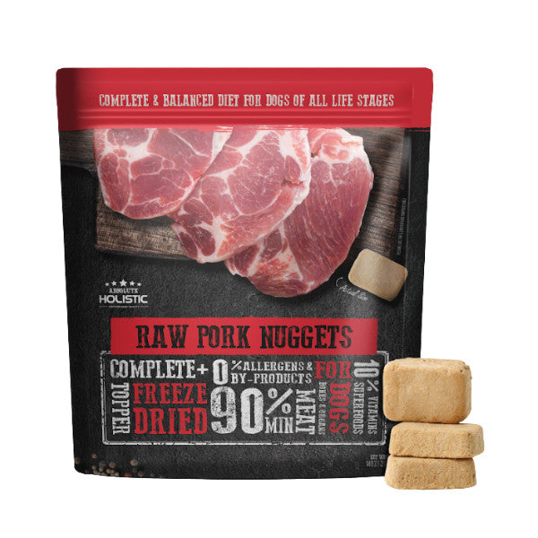 Absolute Holistic Freeze Dried Raw Nuggets Dog Food 14oz | Lamb Beef Salmon Pork Duck