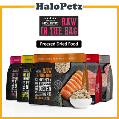 Absolute Holistic Raw in the Bag Freeze Dried Dog Food 14oz | Pork Salmon Beef Rabbit Duck