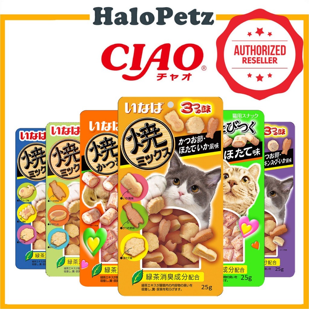 Ciao Soft Bits Mix 25g Tuna & Chicken Fillet with Dried Bonito Dry Cat Treats | Bonito Scallop Seafood Crab Squid
